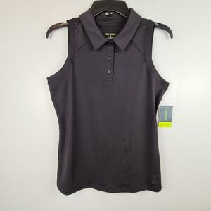 Tek Gear Women's Black Sleeveless Polo‎ Shirt Small Golf Tank Top Tennis Sport